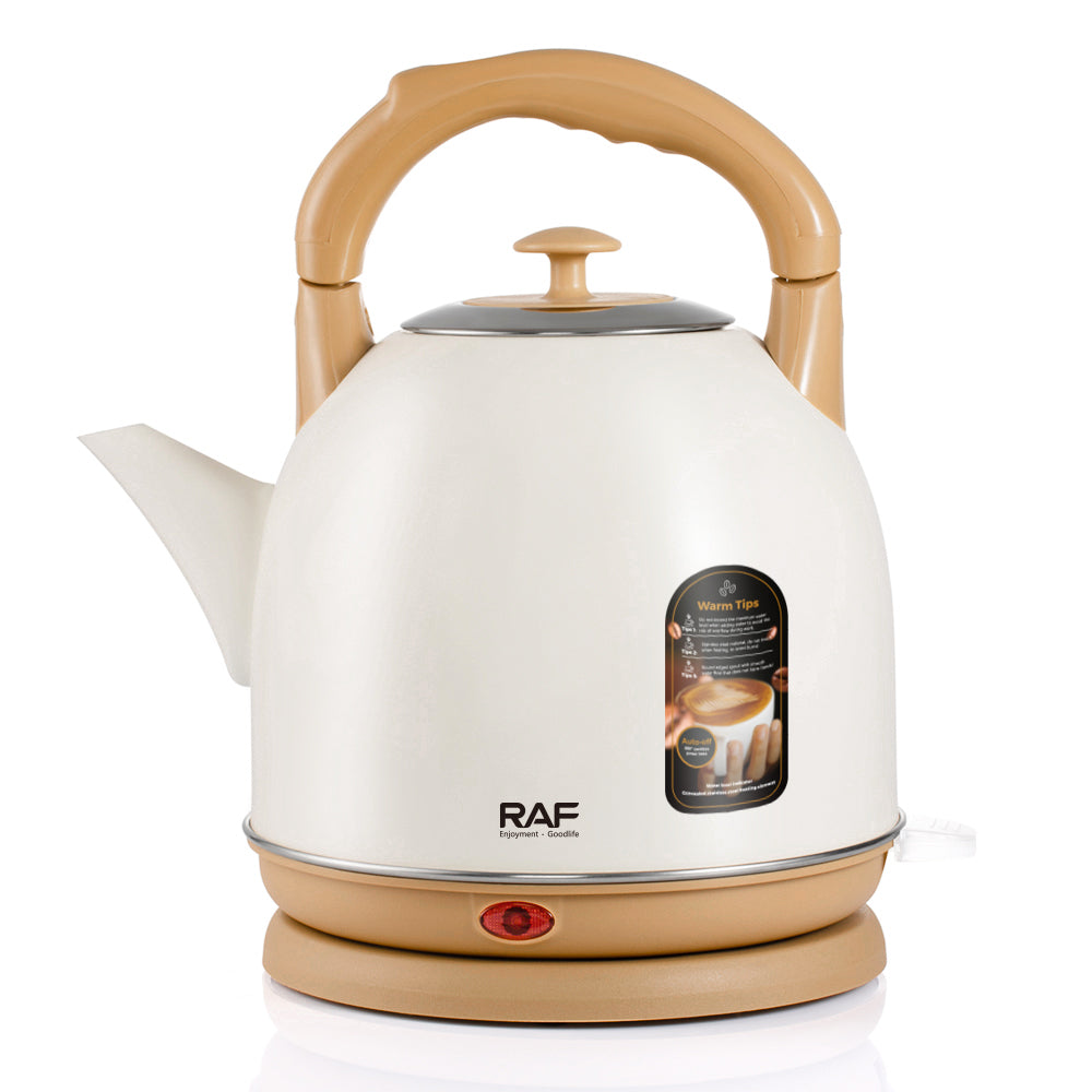 RAF 4L Electric Kettle – 1500W Rapid Boil, Stainless Steel, Auto Shut-Off & Cordless Design