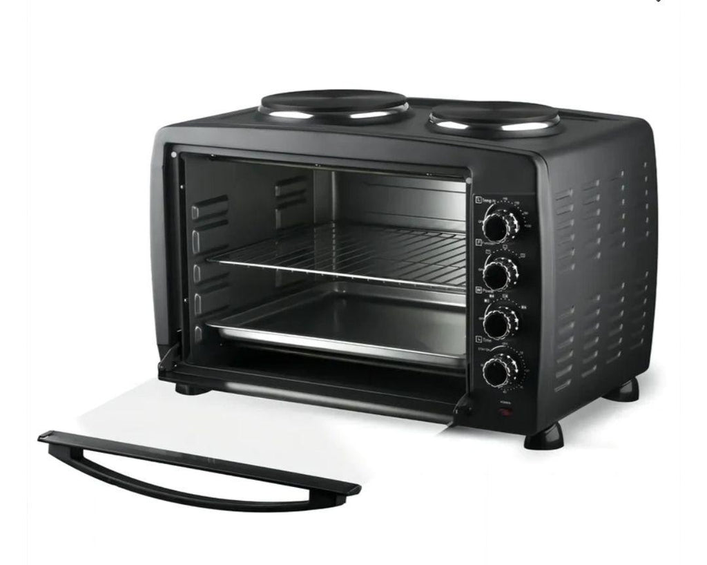 RAF 55L Electric Oven with 2 Hotplates | Multi-Stage Cooking, Rotisserie & Convection – Model R.5317 - LIFE STORES UGANDA
