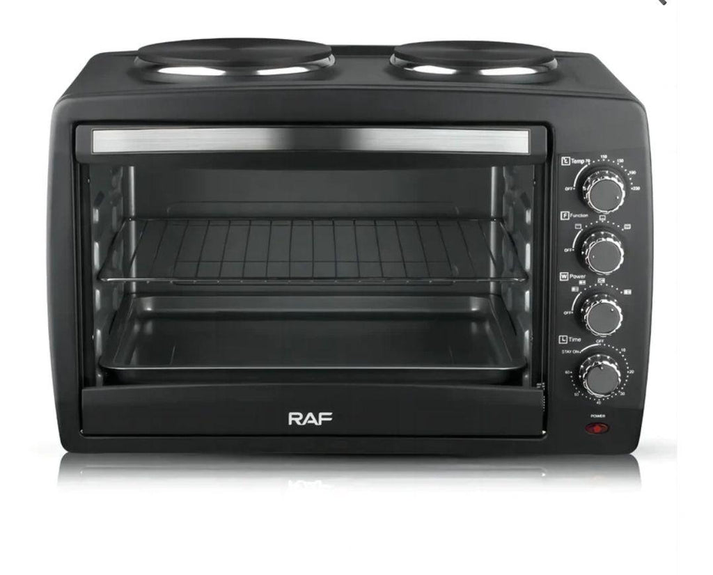 RAF 55L Electric Oven with 2 Hotplates | Multi-Stage Cooking, Rotisserie & Convection – Model R.5317 - LIFE STORES UGANDA