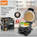 RAF R.2204 Burger Maker & Breakfast Sandwich Press – 600W Non-Stick Electric Grill