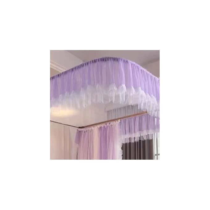Premium Rail Mosquito Net with Double Bed Net Design - Strong Metal Stands with Forward/Back Motion for Effortless Use