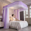 Premium Rail Mosquito Net with Double Bed Net Design - Strong Metal Stands with Forward/Back Motion for Effortless Use