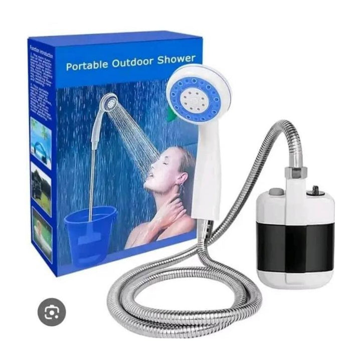 Portable Camping Shower – USB Rechargeable Electric Shower Pump, 2200mAh Battery, 4-5L/min Flow for Camping, Hiking & Pet Cleaning
