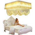Princess Wind Double Queen Size Ceiling Mosquito Net - 1.8m/2m Foldable Stainless Steel Lift System with Cotton Polyester Blend