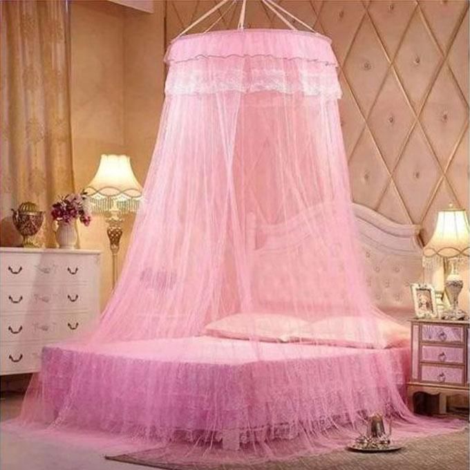 Round Hanging Mosquito Net - Fits 4x6 to 6x6 Beds, 60cm Ring with Fine Mesh, Easy Hanging Design for Bedroom