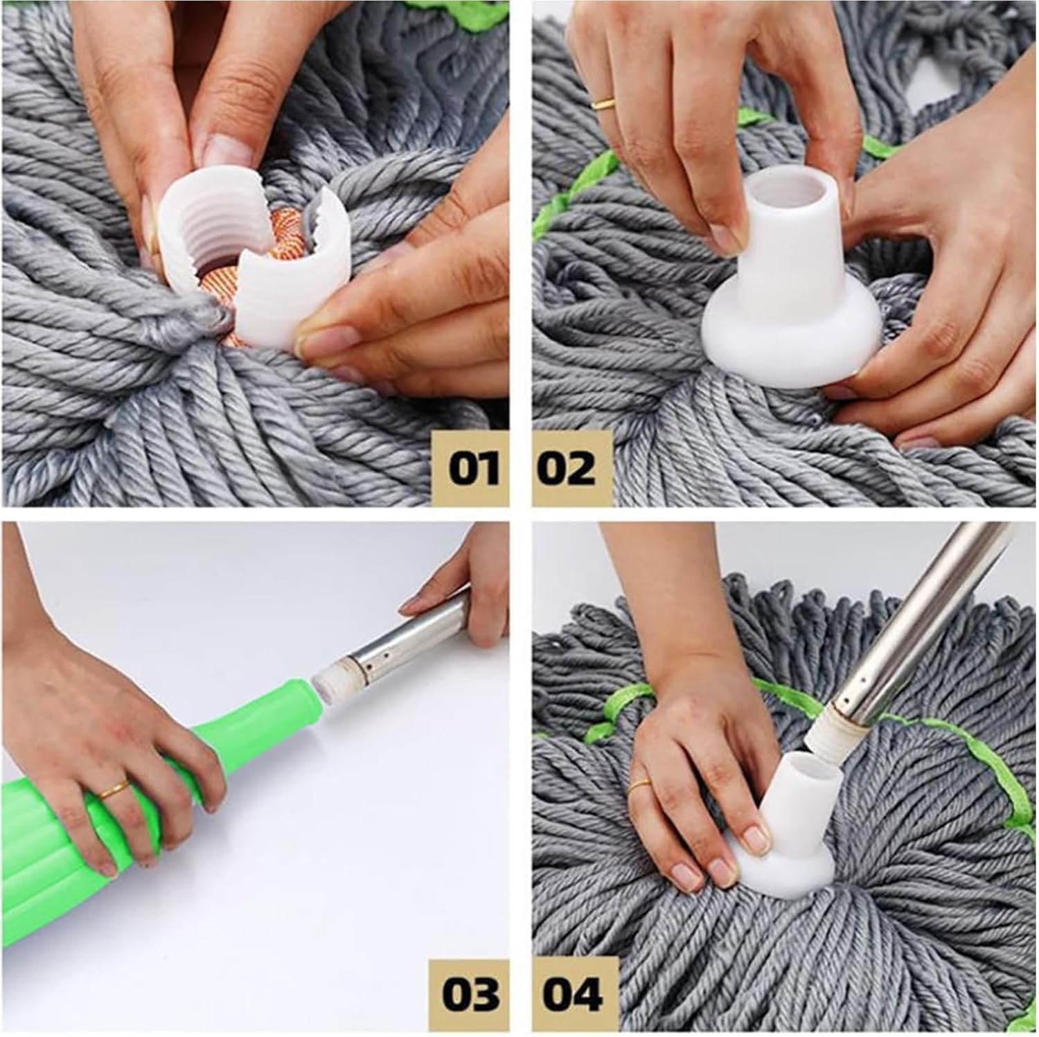 Self-Squeezing Microfiber Twist Mop – 360° Rotating, Hands-Free Floor Cleaner