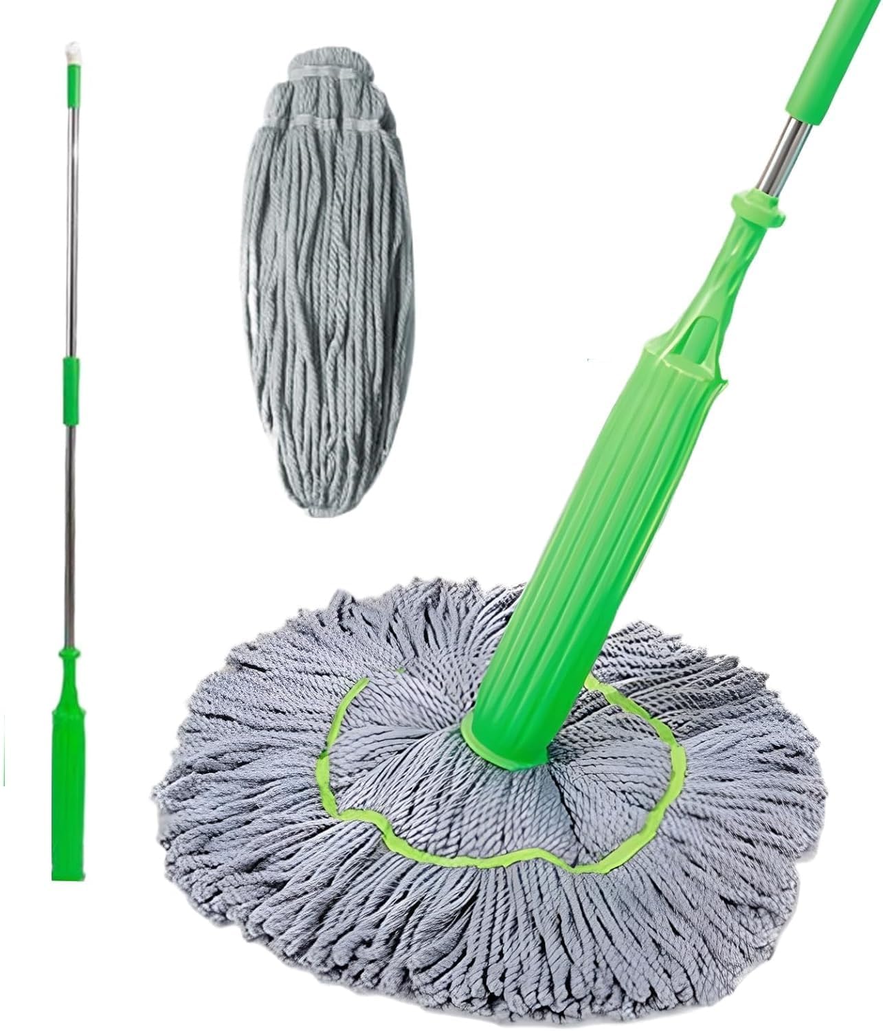 Self-Squeezing Microfiber Twist Mop – 360° Rotating, Hands-Free Floor Cleaner