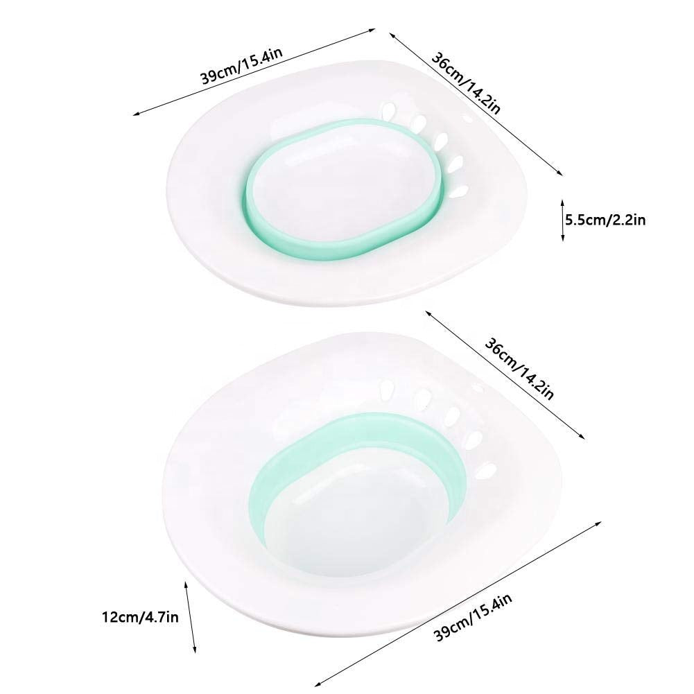 Foldable Sitz Bath for Toilet Seat | Postpartum Care & Hemorrhoid Relief | Anti-Overflow Bidet Basin with Flusher