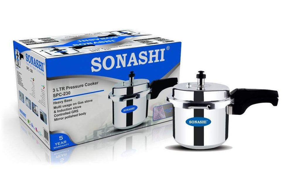SONASHI SPC-230 3L Pressure Cooker | Heavy Base, Fast & Durable Cooking - LIFE STORES UGANDA