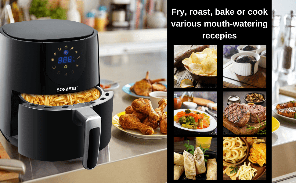 SONASHI SAF-420 Digital Air Fryer – Smart, Healthy & Efficient Cooking - LIFE STORES UGANDA