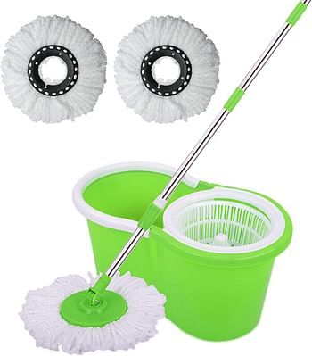 360° Spin Mop with Stainless Steel Basket – Adjustable Rod, Easy Cleaning
