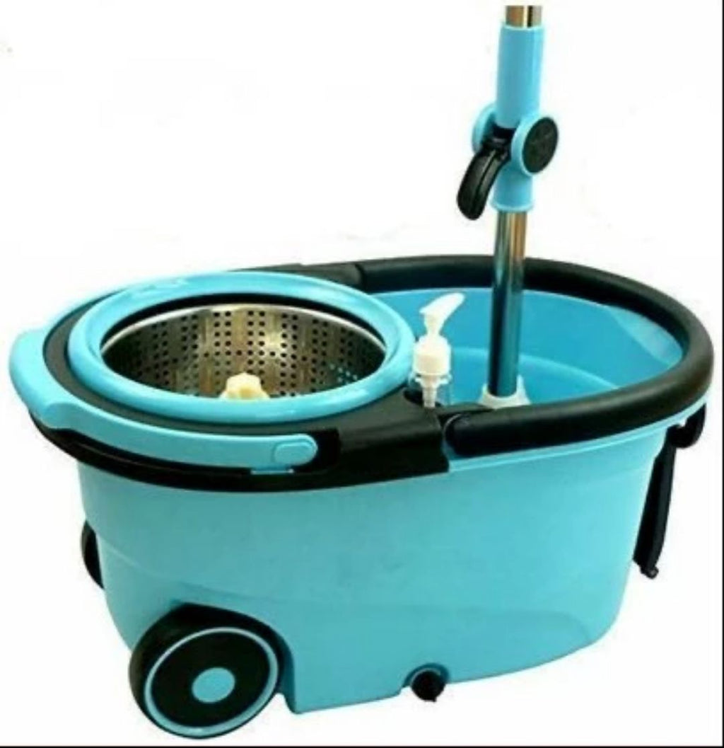 Spin & Go Mop Set – Easy Cleaning with 360° Mop Head, Wheeled Bucket & Drain Nozzle