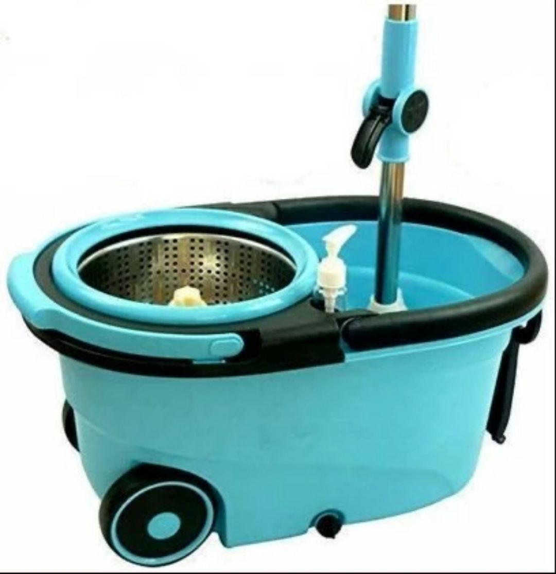 Spin & Go Mop Set – Easy Cleaning with 360° Mop Head, Wheeled Bucket & Drain Nozzle