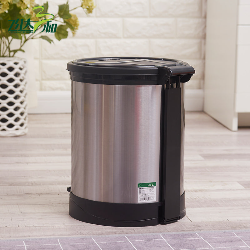 8L Stainless Steel Trash Can – Kitchen & Bathroom Waste Bin, Pedal Operation