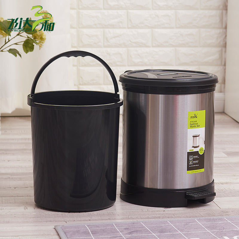 8L Stainless Steel Trash Can – Kitchen & Bathroom Waste Bin, Pedal Operation