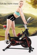 Indoor Cycling Bike – Silent Magnetic Resistance Exercise Bike with LCD Monitor, 120kg Capacity & Adjustable Seat for Home Cardio Workouts