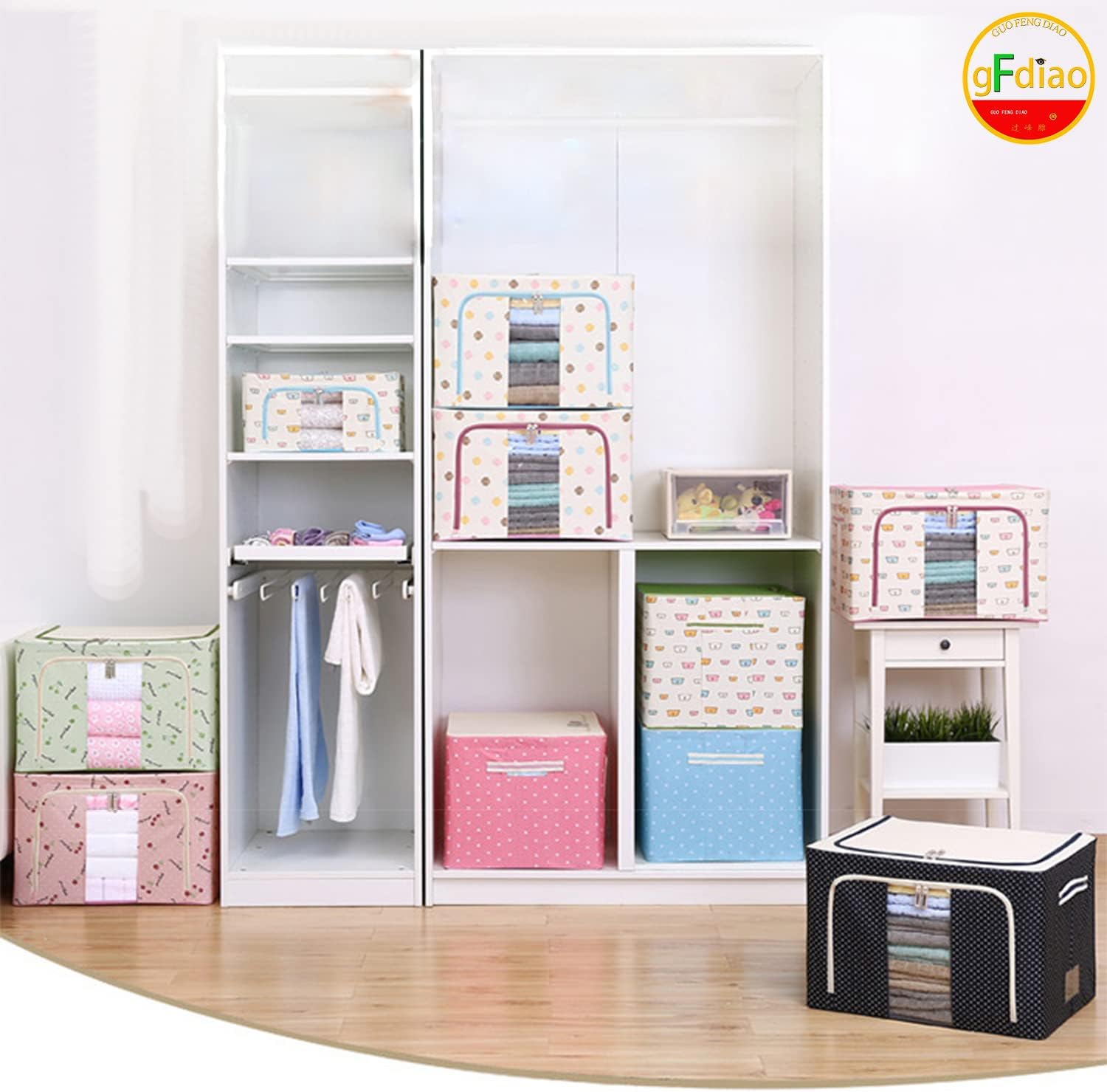 Steel Frame Oxford Cloth Storage Box – 100L Large Capacity, Foldable & Dustproof Organizer for Clothes, Blankets, Quilts