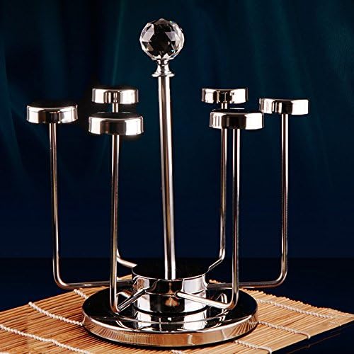 Stainless Steel Rotating Cup Holder – 360° Spinning 6-Cup Organizer for Mugs, Glasses & Bottles (Food-Grade 304 Steel)