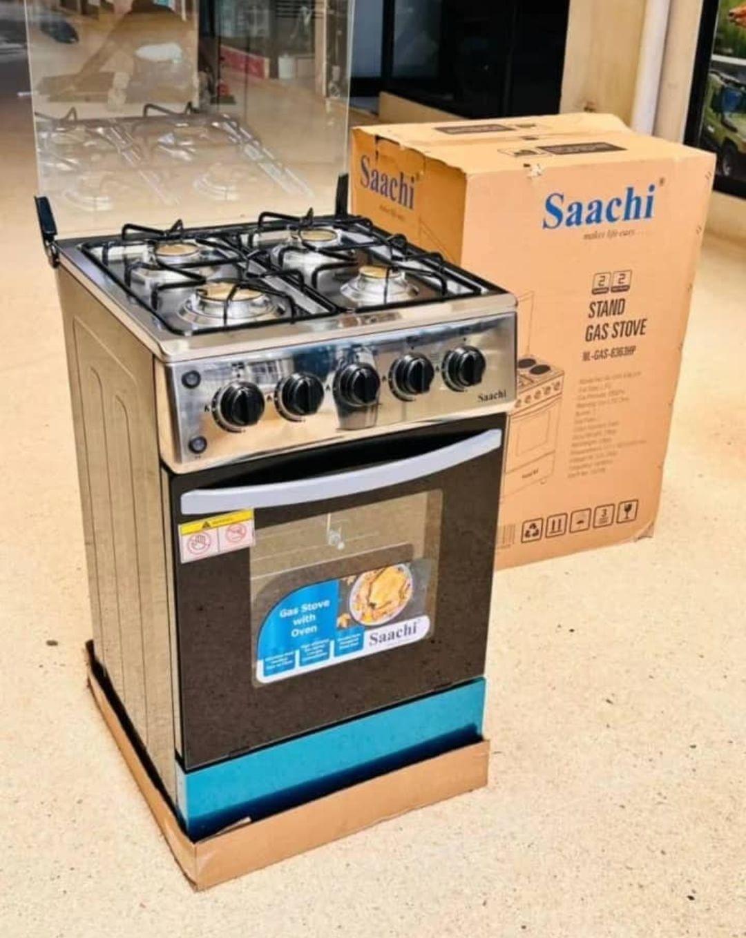 Saachi 4-Burner Full Gas Cooker NL-GAS-6361 | Spacious Oven, Adjustable Temperature & Safety Features - LIFE STORES UGANDA