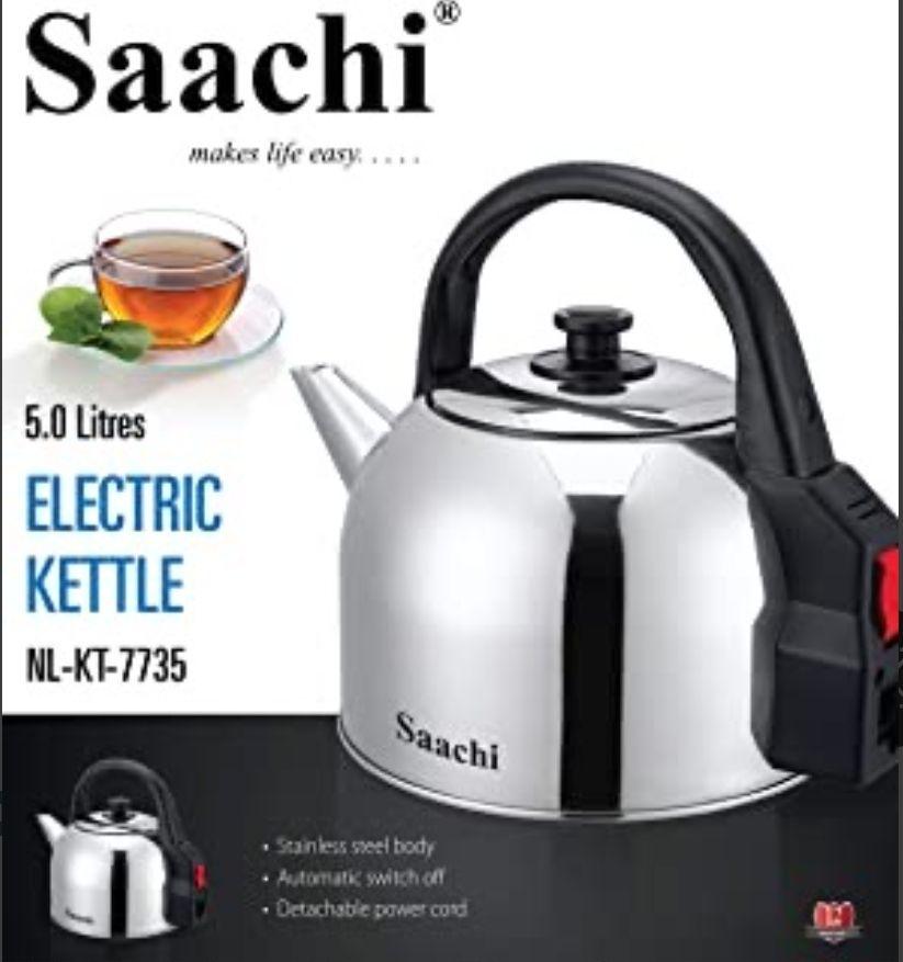 Saachi 5L Stainless Steel Electric Kettle NL-KT-7735 – Large Capacity & Rapid Boiling for Every Kitchen - LIFE STORES UGANDA