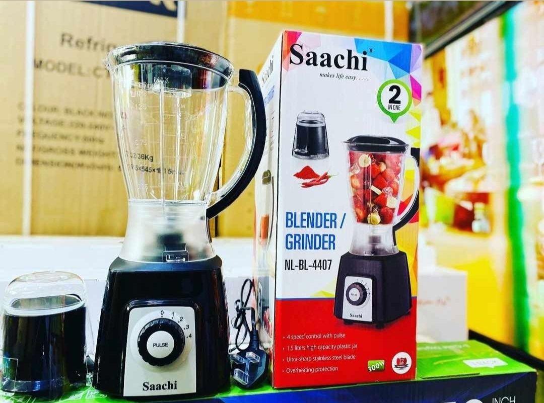 Saachi 2 In 1 Blender NL-BL-4407 | Powerful 350W Motor, Multiple Speed Settings & Grinder Attachment - LIFE STORES UGANDA