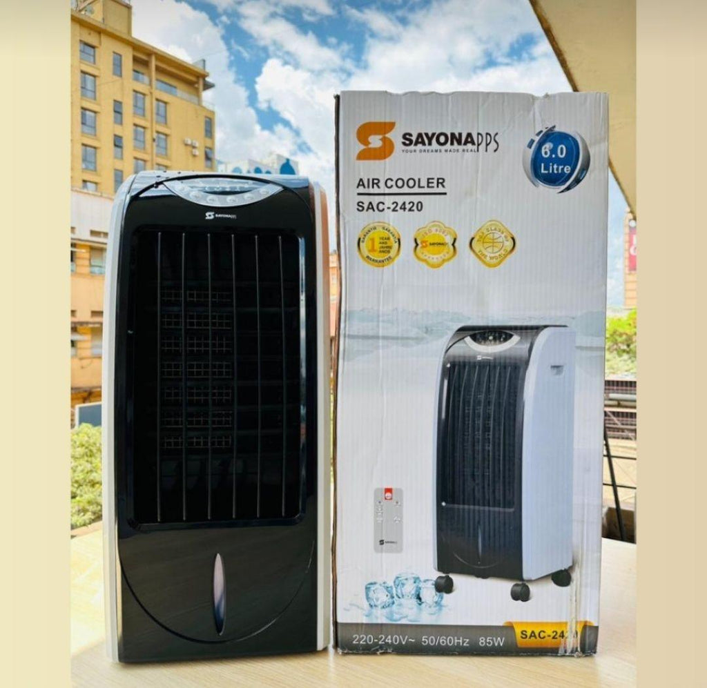 Sayona Air Cooler with Remote Control | SAC-2420, 6L Capacity, Efficient Cooling, Oscillation Function - LIFE STORES UGANDA