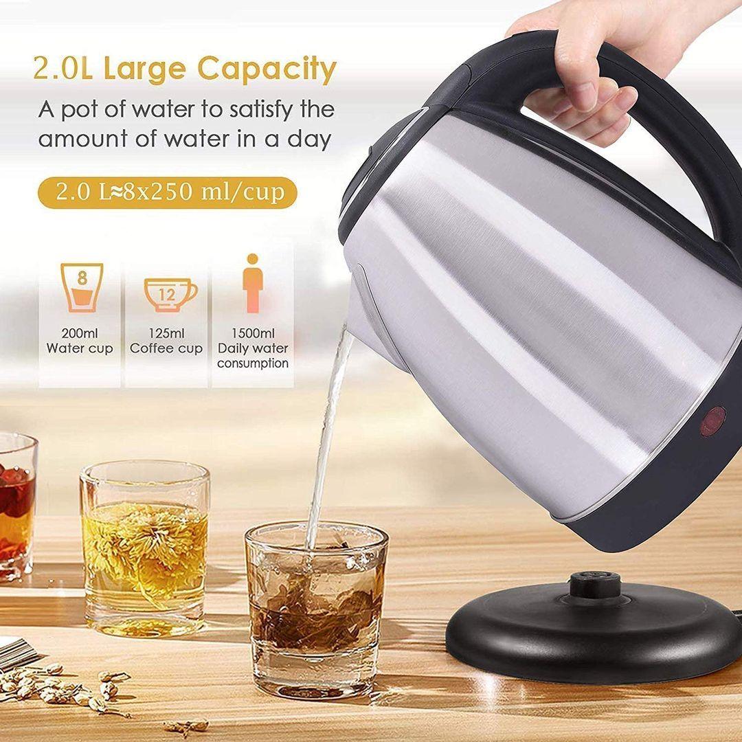 Scarlet 2.0L Stainless Steel Electric Kettle | Fast, Efficient, and Multipurpose - LIFE STORES UGANDA