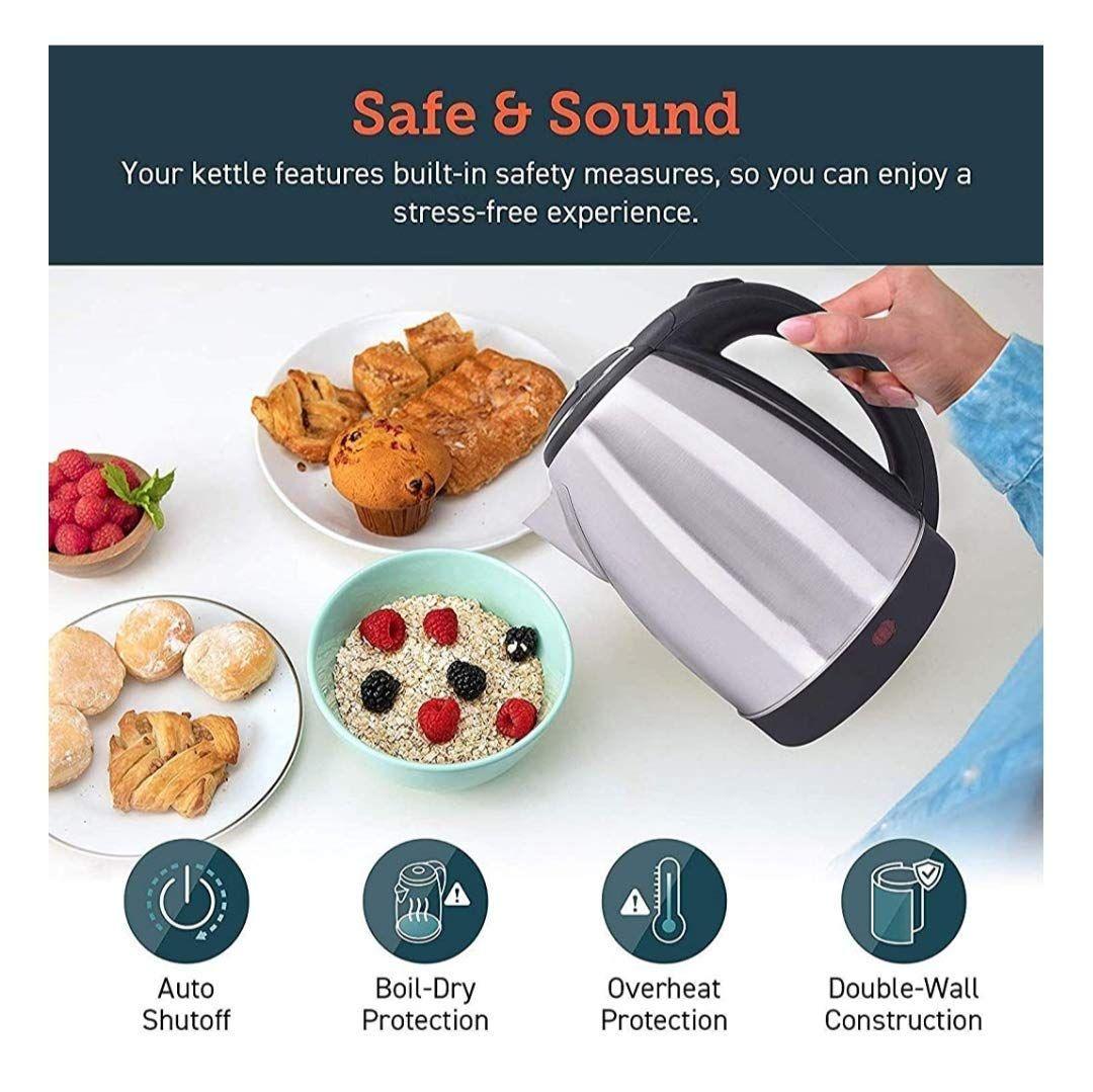 Scarlet 2.0L Stainless Steel Electric Kettle | Fast, Efficient, and Multipurpose - LIFE STORES UGANDA