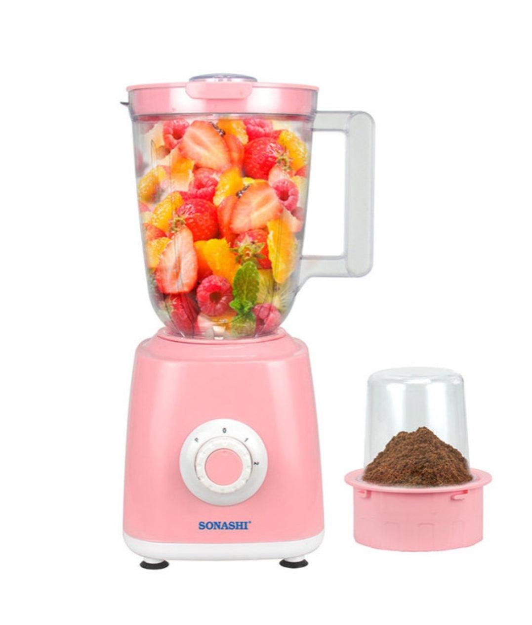 Sonashi 2-in-1 Blender SB-153N1 | 300W Motor, 1.5L & 0.5L Jars, Stainless Steel Blades & Spice Grinder - LIFE STORES UGANDA
