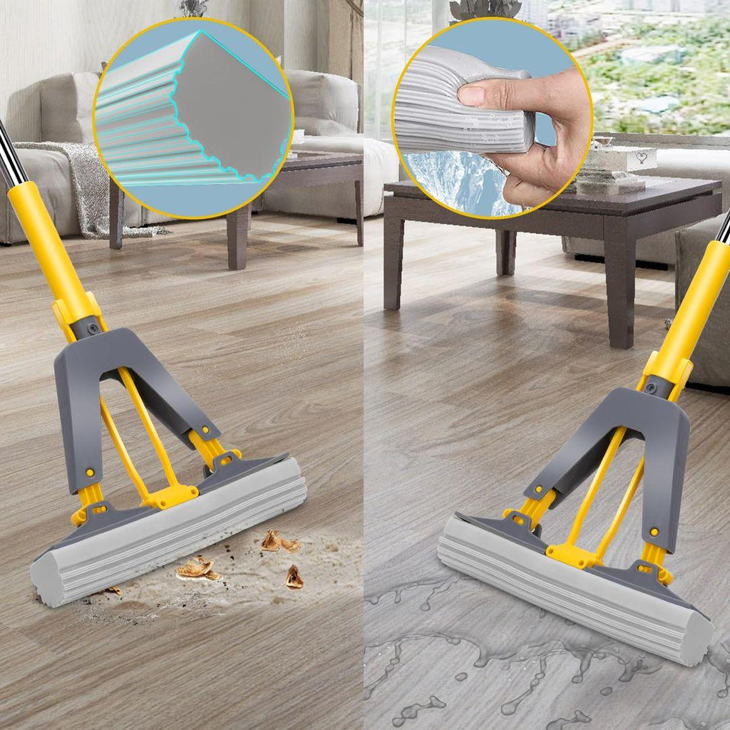 Self-Draining Rubber Cotton Mop - Magic Self-Cleaning Hand-Free Mop - LIFE STORES UGANDA