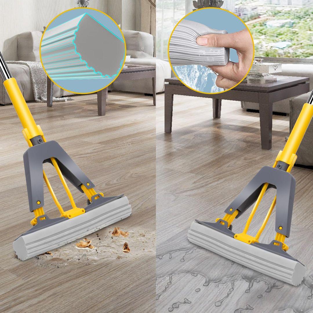 Self-Draining Rubber Cotton Mop - Magic Self-Cleaning Hand-Free Mop - LIFE STORES UGANDA