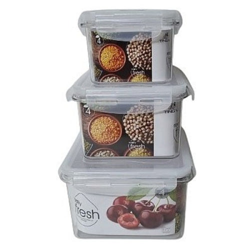 4-in-1 Rectangular Food Container Set – Airtight, Stackable & BPA-Free Fresh Food Storage Solution