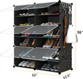 24 Pair Shoe Rack Organizer with Door - Expandable 6-Tier Storage Cabinet for Closet, Heels & Boots