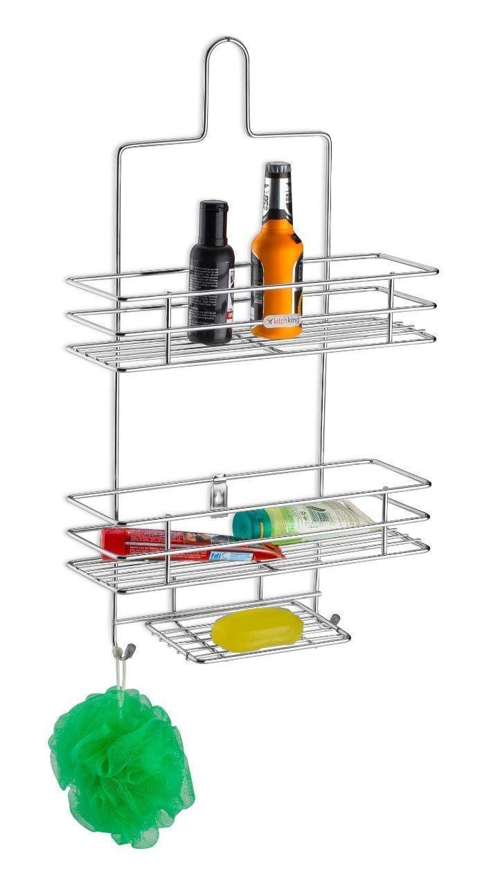 Shower Caddy – Vertical Fit Bathroom Organizer Storage Rack (Silver) - LIFE STORES UGANDA
