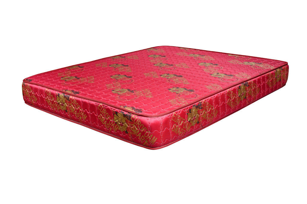 Euro Foam Smart Quilted Mattress Maroon - 5x6ft 6-Inch with 20 Density Foam, Premium Fabric, Quilted & Tape Edge Design