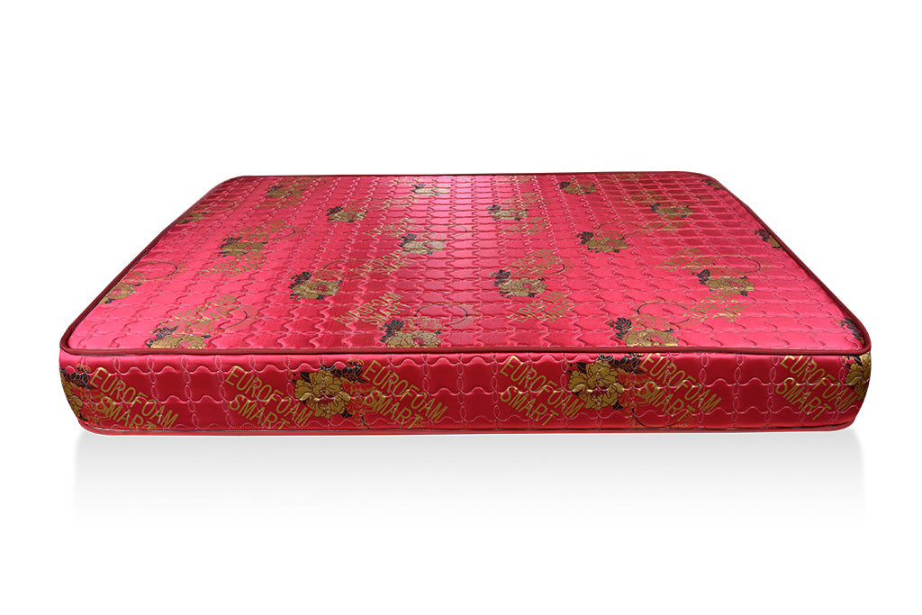 Euro Foam Smart Quilted Mattress Maroon - 5x6ft 6-Inch with 20 Density Foam, Premium Fabric, Quilted & Tape Edge Design