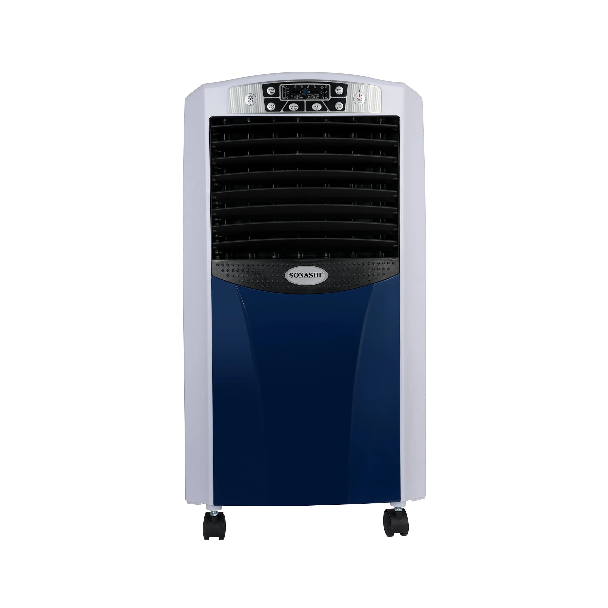 Sonashi SAC-204 Portable Air Cooler – 7L Water Tank, 2 Ice Boxes, 3 Speeds, Remote & Timer, Honeycomb Filter