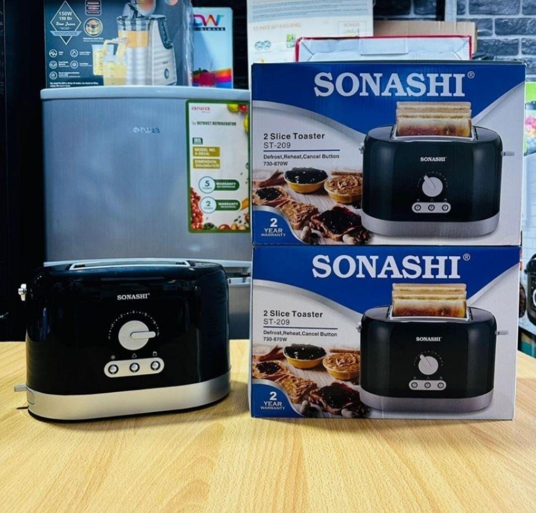 Sonashi 2 Slice Bread Toaster ST-209 | Countertop Toaster w/ Heating Control, Pilot Lamps, Detachable Crumb Tray - LIFE STORES UGANDA