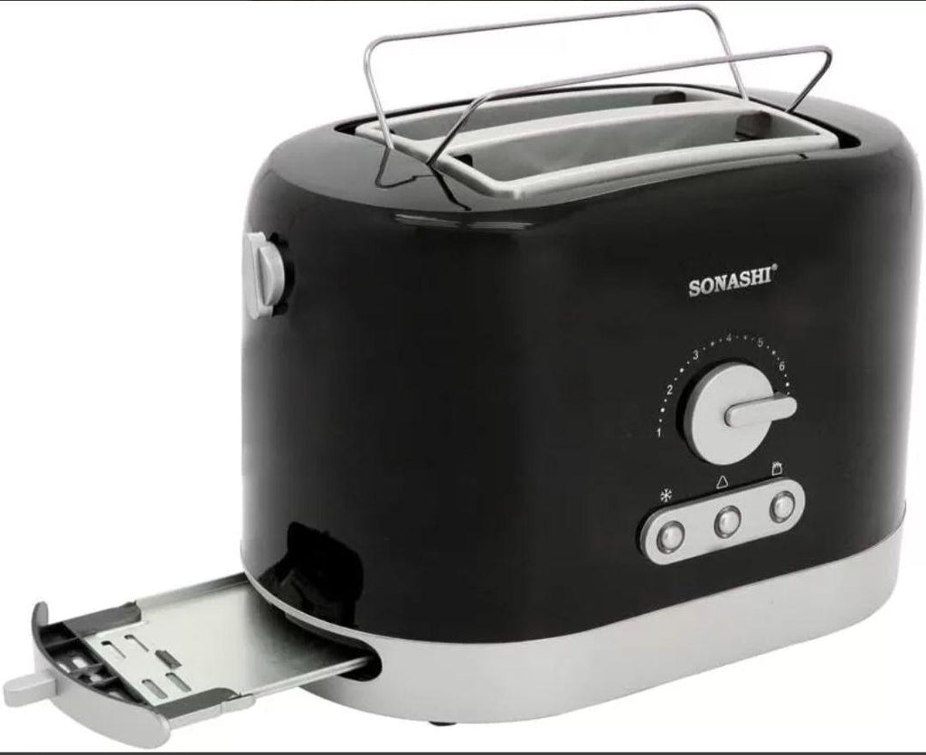 Sonashi 2 Slice Bread Toaster ST-209 | Countertop Toaster w/ Heating Control, Pilot Lamps, Detachable Crumb Tray - LIFE STORES UGANDA