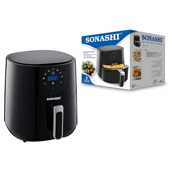 Sonashi 4.2L Digital Air Fryer 1300W SAF-420 Black | Healthier Frying, Crispy Results - LIFE STORES UGANDA