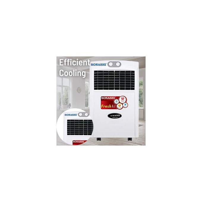 Sonashi 15L Air Cooler SAC-203 – Portable Air Cooler, Honeycomb Cooling, 3 Speed, Ice Chamber, White