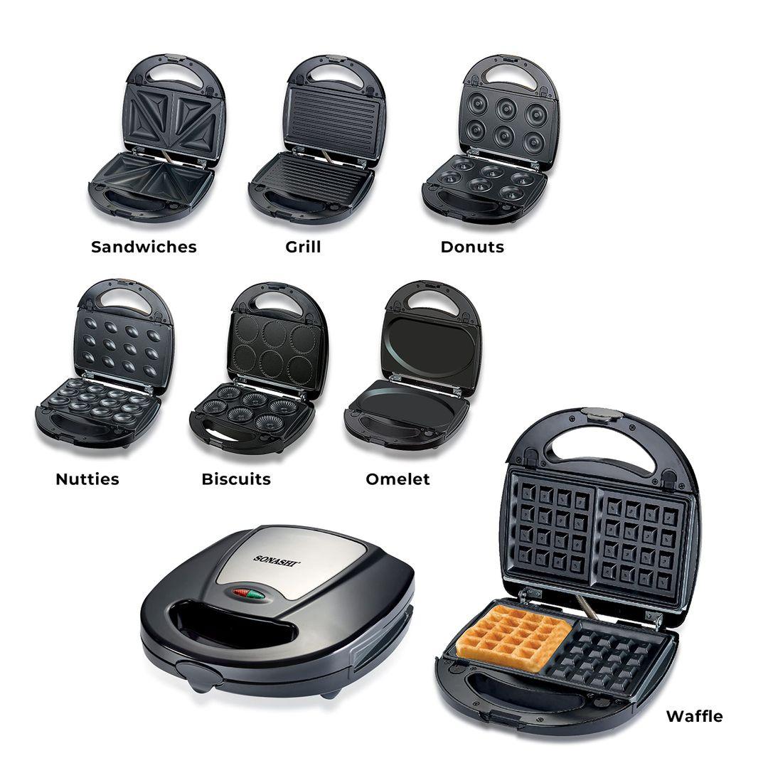 Sonashi 7-in-1 Multi Snack Maker SSM-862 | Versatile Kitchen Appliance for Sweet and Savory Treats - LIFE STORES UGANDA