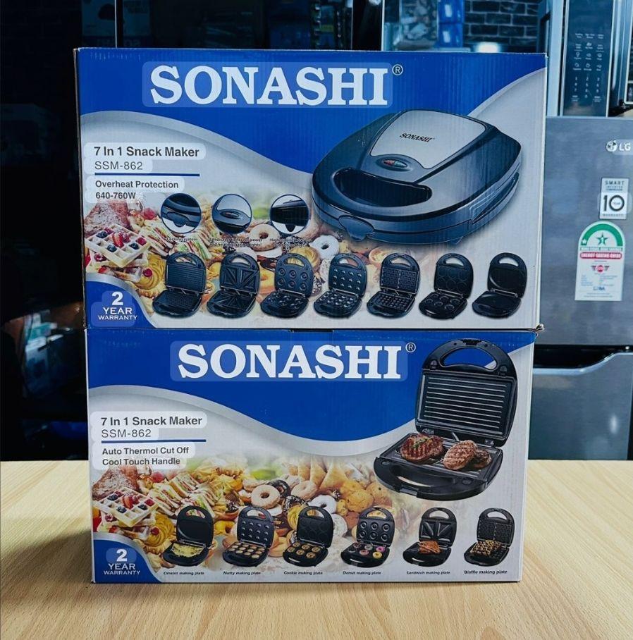 Sonashi 7-in-1 Multi Snack Maker SSM-862 | Versatile Kitchen Appliance for Sweet and Savory Treats - LIFE STORES UGANDA