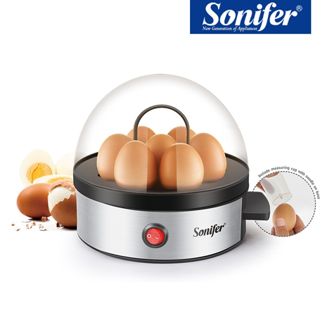 Sonifer Electric Egg Boiler SF-1501 – Cook Up to 7 Eggs Fast & Easy | Auto-Off + Sound Alarm + Multi-Use Steamer - LIFE STORES UGANDA