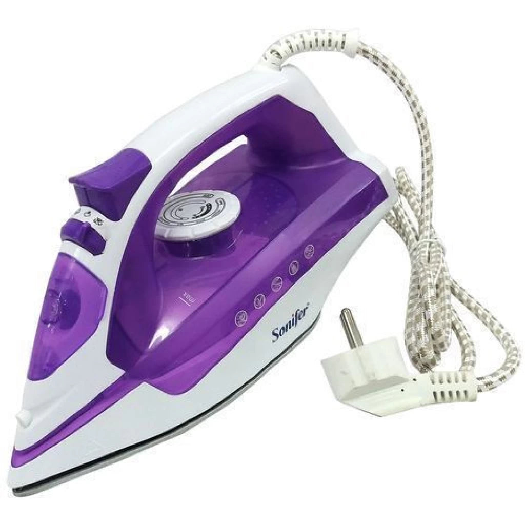 Sonifer Steam Iron – 2400W Fast Ironing, Ceramic Non-Stick Soleplate, 180g Steam Boost, Self-Clean