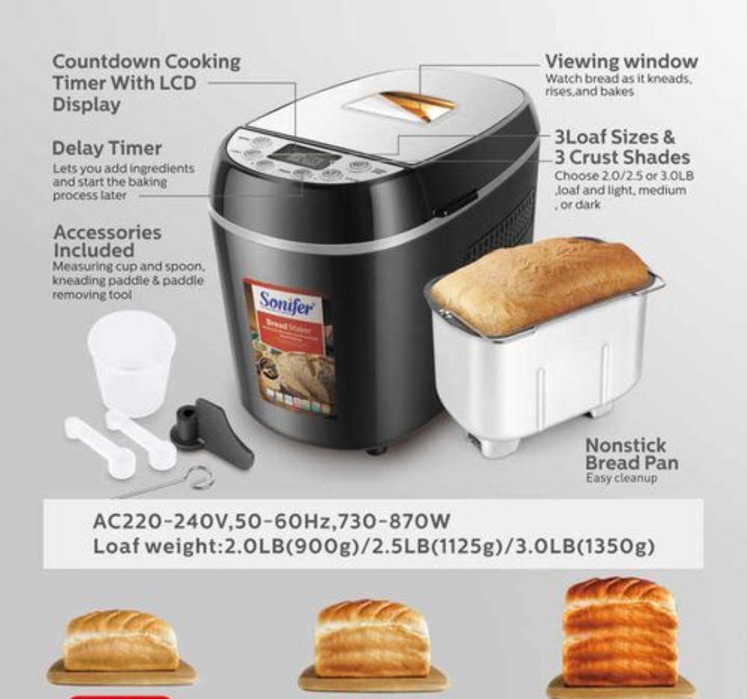 Sonifer SF-4005 Automatic Digital Bread Maker – Fresh Bread, Anytime - LIFE STORES UGANDA