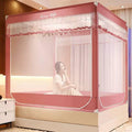 3-Door Mosquito Net Tent for Double & Single Beds, 180x200cm Portable Foldable Canopy with Metal Stand, for Bedroom & Camping