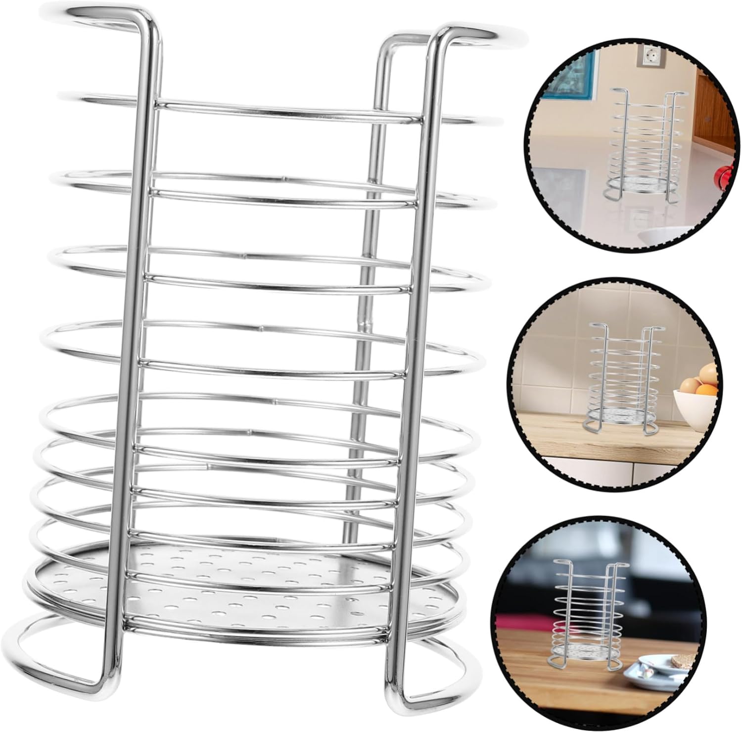 Stainless Steel Utensil Holder – Rust-Proof Kitchen Organizer with Space-Saving Design
