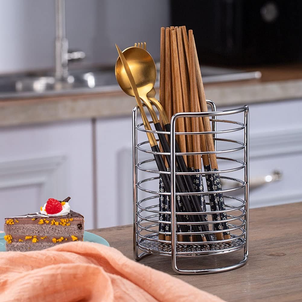 Stainless Steel Utensil Holder – Rust-Proof Kitchen Organizer with Space-Saving Design