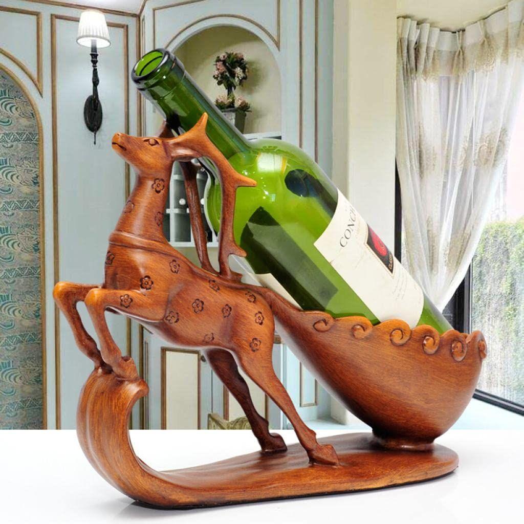 Single Wine Holder | Sika Deer, Elk, Swan Statue Wine Rack – Premium Home Décor - LIFE STORES UGANDA